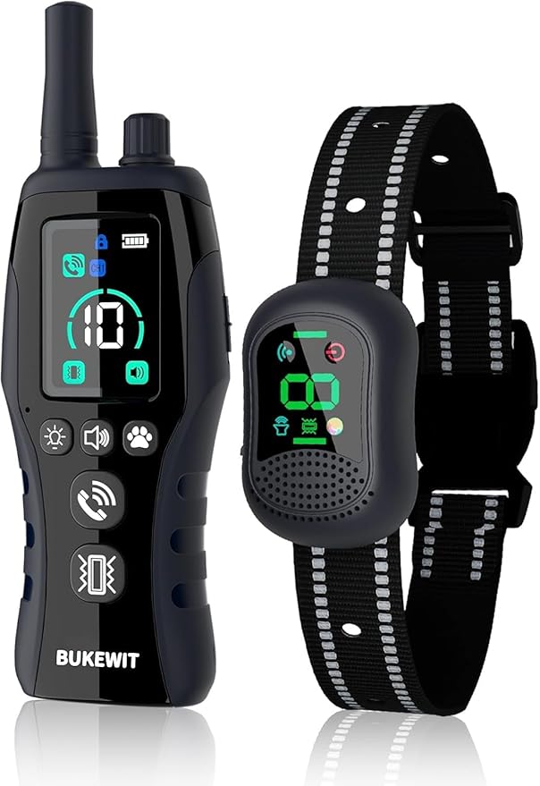 Dog Training Collar with Remote - 4900FT Dog Shock Collar for IP67 Waterproof with 4 Training Modes, Security Lock，Rechargeable E-Collar for All Breeds（10-120lbs）