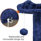 Topeakmart 54in Cat Tree, Cat Tower w/Large Cat Condo Scratching Posts and Perch, Cat Stand House Furniture, Navy Blue