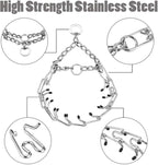 Prong Collars for Dogs, No Pull Dog Collar, Dog Training Collar for Large Medium Small Dogs, Stainless Steel Adjustable with Comfort Rubber Tips (L, 4.0mm, 23.8-Inch)