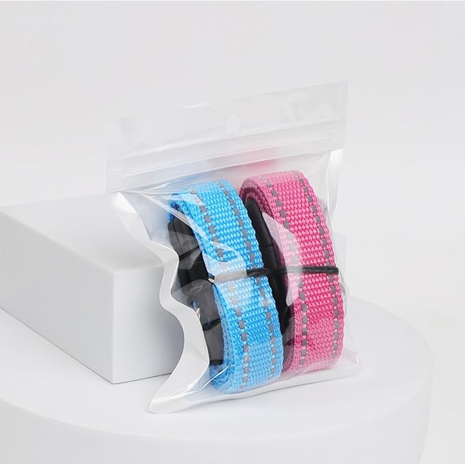 PetJoy Replacement Strap for E-Collar with Reflective Strip & D-Ring – 2 Pack Adjustable Nylon Dog Collar Band, Pet Safe & Durable for Training Collars
