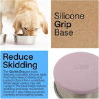 GORILLA GRIP Dog Bowls, Food Grade 304 Stainless Steel, Holds 4 Cups Each (32 fl oz) Food and Water Bowl for Feeding Dogs and Cats, Dishwasher Safe, Rust Resistant, BPA Free Rubber Base Set of 2 Pink