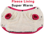 Fleece Lined Dog Coat with Detachable Hood and Detachable Hind Legs,Warm Puppy Jacket in Winter(Pink&Grey S)