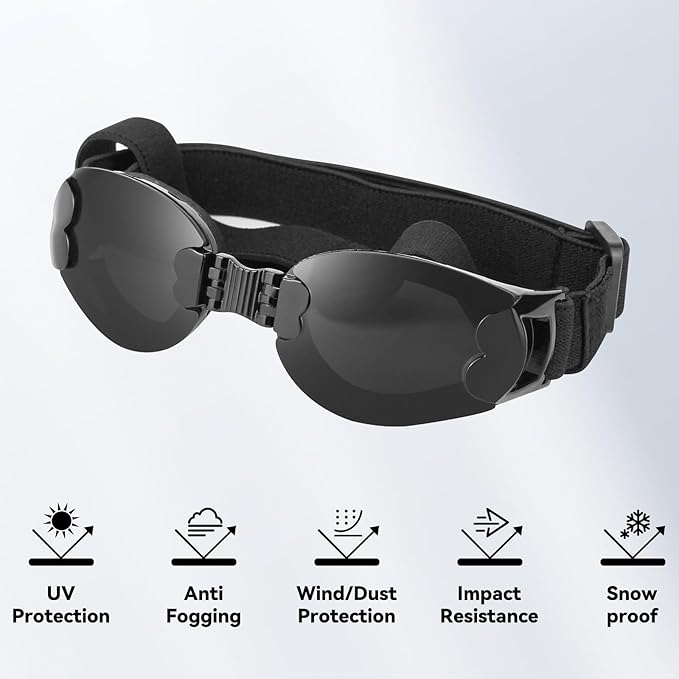 PETLESO Dog Goggles Large Breeds, UV Protection Dog Sunglasses, Outdoor Activities Hiking/Camping Windproof Adjustable Doggy Glasses for Medium to Large Pet Eyewear