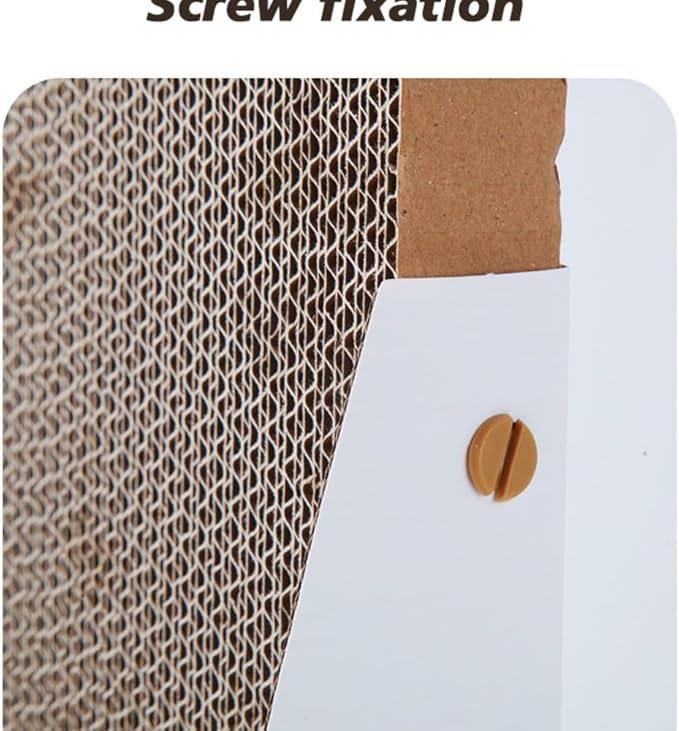 LOS ANDES Vertical Cat Scratcher, 60cm/23.6inch L Shape Scratching Pad for Indoor Cats, Scratching Board with Catnip, Durable Cardboard to Protect Furniture
