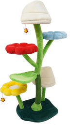 Cat Tree, 63.8In Large Cat Tower Heavy Duty Cat Climbing Frame with Cat Condo Baskets Cat Scratching Posts Dangling Toys & Big Hammock for Pet Shops & Balconies (Green + Red + Blue + Yellow + White)