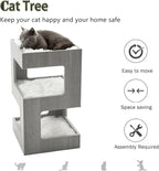 ACH Modern Cat Furniture Cat Tree Spacious Perch Multi-Level Cat Tower for Indoor Cats 27.5 Inch Luxury Cat Tree Stand House for Kittens with Removable Soft Blanket and Condo