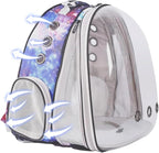 Front Expandable Cat Backpack Carrier, Fit up to 20 lbs, Printed Artwork with Space Capsule Bubble Window Pet Carrier Backpack for Large Fat Cat and Small Puppy