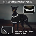 KAMA BRIDAL Dog Winter Coat Warm Padded Puppy Jacket Windproof Water Resistant Clothes for Small Medium Large Pets Christmas Sweater Outfit Vest(Black, 3XL)