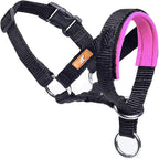 Dog Head Collar, Fabric Padded Head Collar for Dogs to Prevent Pulling, Adjustable Dog Head Harness (L,Pink)