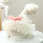 Fashion Sweet Puppy Dog Blingbling Princess Skirt Pet Dog Lace Cake Camisole Tutu Dress G-White XL