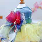 ANIAC Elegant Dog Dress for Small Dogs Girls, Bow Knot Puppy Clothes Female, Cat Princess Tutu Dress, Formal Pet Pary Outfit for Wedding Birthday Valentines (Yellow, Small)