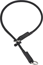Martingale Dog Collar, 5/16” High-Strength Nylon Rope Slip Collar with Spring-Loaded Adjustable Stopper for Small, Medium & Large Dogs(Black, 22 inch)