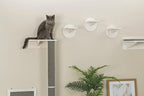 Trixie Cat Wall Furniture Set 1 - Customizable Cat Wall Climbing Set - with Climbable Scratching Post and Elevated Plattform - with Durable Sisal Rope - in White/Gray