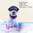 KYEESE Dog Pajamas Velvet Dog Pajamas Small Sized Dogs Soft Dogs Clothes Pet Coat Stretchy Doggie Pjs Pet Costume with Flamingo Pattern Comfy Doggie Jammies Onesie, Medium