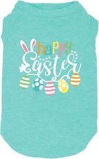 Happy Easter Shirts for Dog Funny Print Vest for Small Medium Large Dogs Soft and Light-Weight T Shirts Gift for Puppy(Mintgreen01,Small)