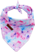 Elegant Little Tail Bandana for Boy Girl Small Medium Large Dogs, Comfortable Bibs Scarf, Adjustable Square Kerchief