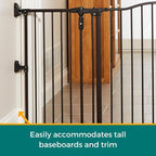 MyPet Extra-Wide Windsor Arch Pet Gate: 38.3"-72" Wide Dog Gate. Hardware Mount, Dog Gates for The House, Cat Gate for Doorway. 30" Tall, Matte Bronze