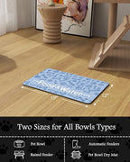 Pet Feeding Mat-Absorbent Dog Mat for Food and Water Bowl-No Stains Quick Dry Water Dispenser Mat-Dog Accessories Pet Supplies-Bowl for Messy Drinkers（Bone,12"x19"