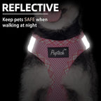 PUPTECK Dog Harness and Leash Set for Small Medium Dogs No Pull Step-in Soft Mesh Puppy Cat Vest Harnesses Reflective at Night, Pink XS
