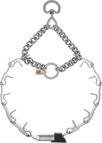 Herm Sprenger NeckTech Sport Stainless Steel Dog Training Prong Collar with ClicLock Buckle and Assembly Chain No-Pull Collar with Swivel D-Ring Made in Germany (20in (Neck Size up to 17in))