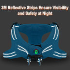 Dog Harness Step in Dog Vest Harness, Reflective Adjustable Puppy No Pull Harness Breathable Soft for Small and Medium Dogs Cats, Blue, S