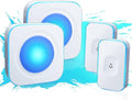 Wireless Doorbell 1200 feet Waterproof Door Bell with 2 Buttons with Different Tones Operating at 36 Melodies 4 Volume levels Flash Light 2 Receivers 2 Buttons White Jsieem
