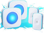 Wireless Doorbell 1200 feet Waterproof Door Bell with 2 Buttons with Different Tones Operating at 36 Melodies 4 Volume levels Flash Light 2 Receivers 2 Buttons White Jsieem