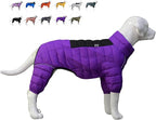Warm Dog Coat, Waterproof Windproof Reflective Jacket - Zippered, Adjustable Outdoor Snow Jacket for Small to Large Dogs - Purple XL
