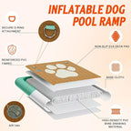 FBSPORT Inflatable Dog Boat Ramp Floating Dock Water Ladder for Pool, Boat, Non-Slip EVA Floating Ladder Pool Ramp for Dog Up to 220 LBs, Safe & Easy Access