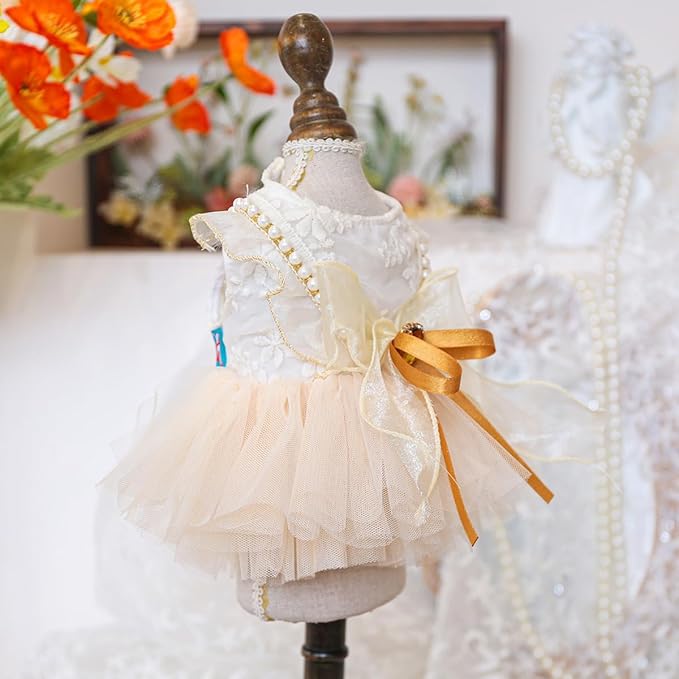 Fashion Sweet Puppy Dog Blingbling Princess Skirt Pet Dog Lace Cake Camisole Tutu Dress K-Blue S