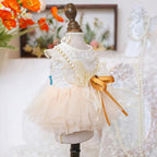 Fashion Sweet Puppy Dog Blingbling Princess Skirt Pet Dog Lace Cake Camisole Tutu Dress K-Blue XS
