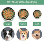 Slow Feeder Dog Bowls Insert,Third Generation upgradedSuper Firm Eating Bowl（Cuttable） for Large Breed and Medium Small Size Compatible with Regular Elevated Metal Glass Dog Bowl (Green)