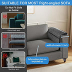 NATUYA Cat Scratch Furniture Couch Protector - Large Sisal Cat Scratching Pad Sofa Corner Arm Shield, Cat Scratcher for Sofa (All Gray, Right)
