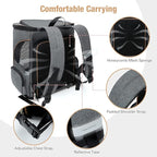 Lekereise Pet Carrier Backpack Expandable Cat Backpack for Medium Dogs and Large Cats 20-25 Lbs,14“L * 12.5" W * 16.14" H, Grey