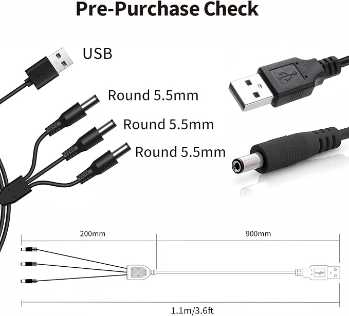 Dog Shock Collar Charger, 12-in-1 Training Collar USB Charging Cable Compatible with Bousnic, Mini Educator, Dogrook, Patpet, Petspy, Slopehill Replacement E Collar Charger Cord for Training System 1M