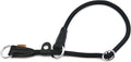 Braided Round Martingale Dog Collar, Training Collar with Slidable Stop Ring and Adjustable Stopper - Ideal for Medium Dogs (M(1/3") - 18" Long, Black)