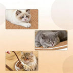 Cotton Rope Cat Scratcher Pad, Round Horizontal 43cm Indoor Cat Scratcher Pad, Cat Furniture Protection Pad Suitable for Floor Wall Sofa Carpet Sofa (Brown)