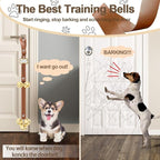 Leather Dog Bells, Puppy Potty Training Bell Dog Doorbell Potty Train Dog Bell for Potty Training Door Bells for Dogs to Ring to Go Outside Jingle Bells (Leather Brown, Glitter Bone 1 PCS)
