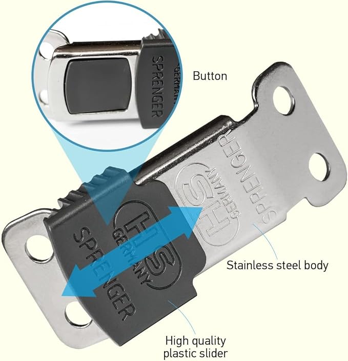 Herm Sprenger ClicLock Fastener Stainless Steel Buckle for Prong Dog Training Collar & Quick Release (Black Jacket, 4.0mm)