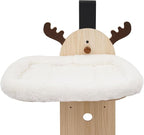Door Hanging Cat Tree, 4 Tier Vertical Cats Climbing Frame, Door Mounted Cat Tree Tower with Plush Ball, Wooden Cats Climbing Rack for Stair, Foyer, Living Room, Bedroom, Pet Shop