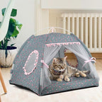 Pawstrip Dog Tent Indoor Cat House Pink Puppy Bed Portable Pet Teepe Princess Dog Camping Tent Outdoor Kitten Houses Cute Bunny Nest Girl Kitty Cave, Small (13.8" x 13.8" x 11.8")