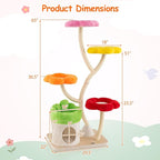 PETSITE 65 Inch Tall Cat Tree, Multi-Level Modern Cat Tree Tower with Sisal Scratching Posts, Cat Condo, Soft Fabric Covered Platforms, Ideal for Indoor Cats Large Adult (Multi)