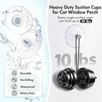 AMOSIJOY 4 Pack Cat Window Perch Suction Cup, Strong Adhesive Replacement Suction Cup with Screws for Foldable & Cordless Cat Window Hammock Seat