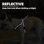 PUPTECK No Pull Dog Harness for Large Dogs, Adjustable Reflective Pet Vest Harness with Bungee Handle, Escape Proof No Choke Harness for Large Dogs Walking Training, Black L