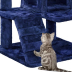 Topeakmart 54in Cat Tree, Cat Tower w/Large Cat Condo Scratching Posts and Perch, Cat Stand House Furniture, Navy Blue