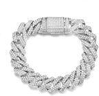 Silver Dog Chain Collar Metal Diamond Dog Necklace Training Chain with Secure Buckle Pet Collars for Large Medium Dogs(Silver 26inch)