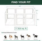 FXW AuraSpace Acrylic Indoor Dog Playpen for Medium Dogs, 35 Inch, 10 Panels, White