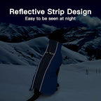 Medium Dog Coat - Warm Zip Up Snowsuit Dog Harness Vest, Reflective, Water-Resistant, Royal-Blue