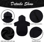 KOOLTAIL Dog Hoodie for Large Medium Small Dogs, Soft and Warm Pet Sweater with Leash Hole and Pocket Boy Girl, Puppy Fall Winter Jacket Clothes, French Pitbull Cold Weather Coat Sweatshirt, Black XXL