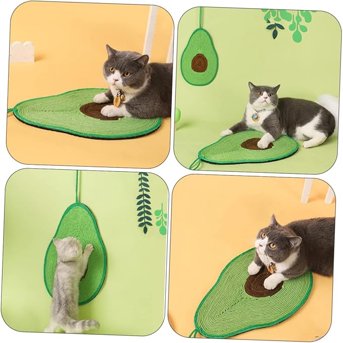 Cat Scratching Mat Couch Accessories Avocado Toy Wall Hanging Decor Cat Scratching Posts Cat Scratcher Sisal Mat for Cats Hanging Cat Scratcher Decorative Scratch Pad
